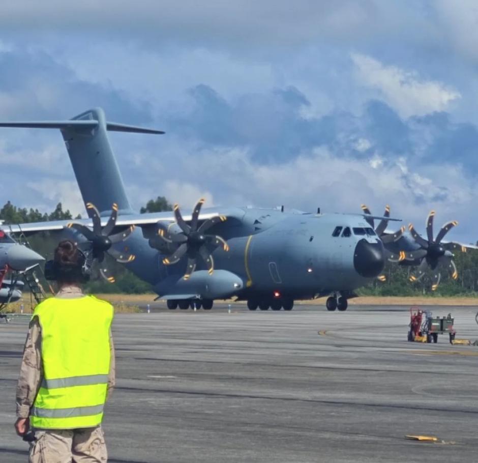 Un A-400M en el aeródromo militar de Lavacolla