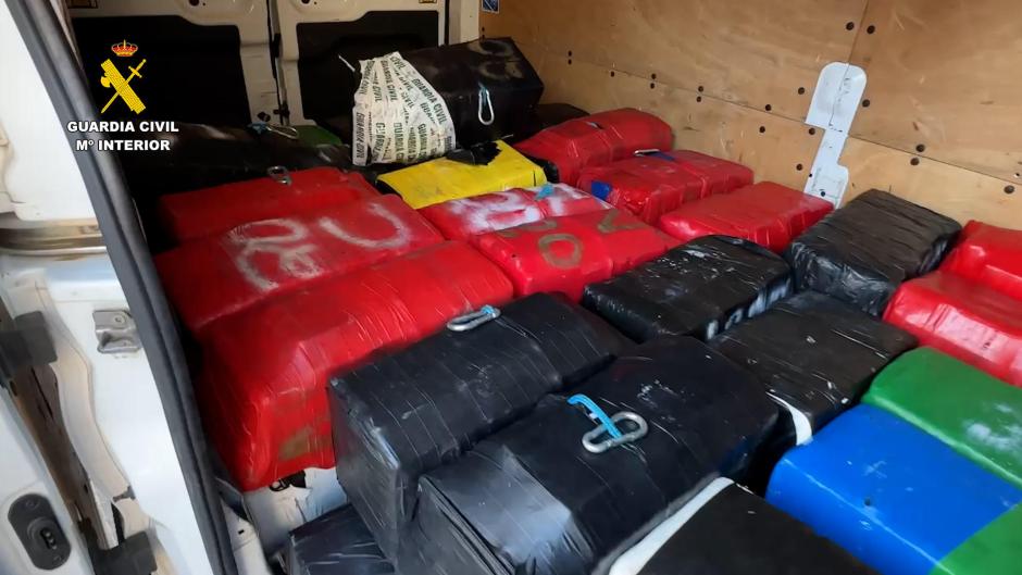 Fardos de cocaína incautados en la bahía de Cádiz