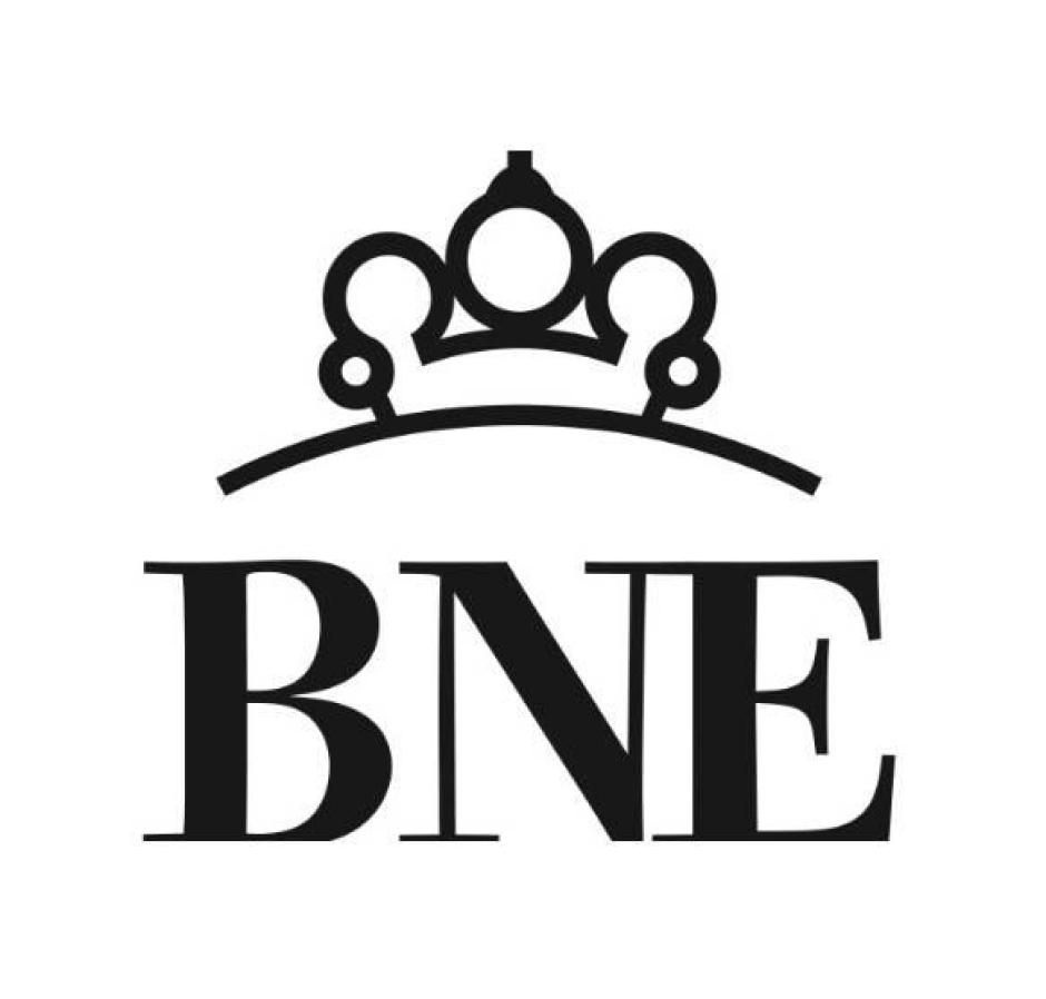 Actual logotipo de la Biblioteca Nacional, con la corona desdibujada y sin cruz