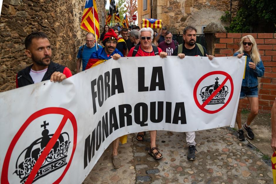 Manifestantes en Sant Martí Vell, este jueves