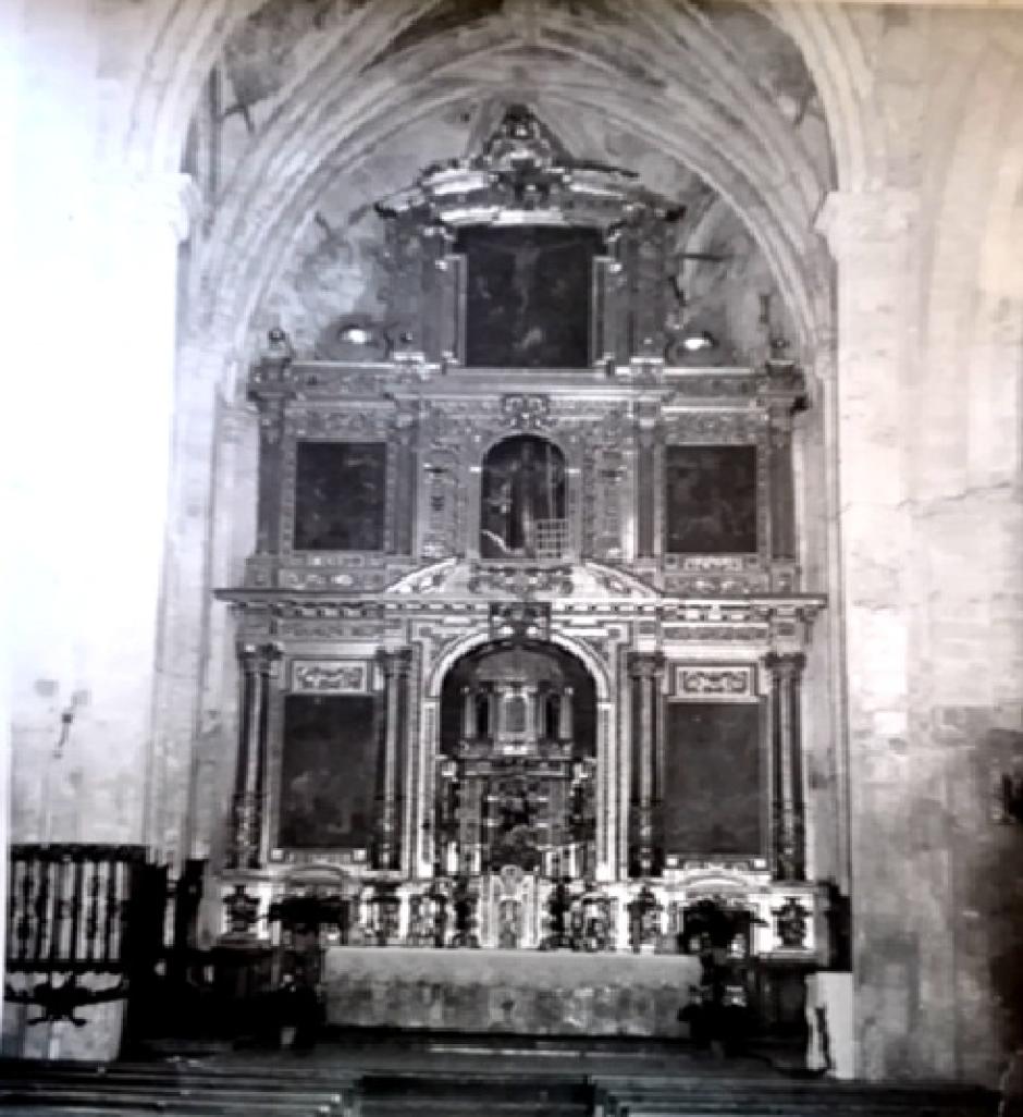 El retablo, en el altar mayor de San Lorenzo