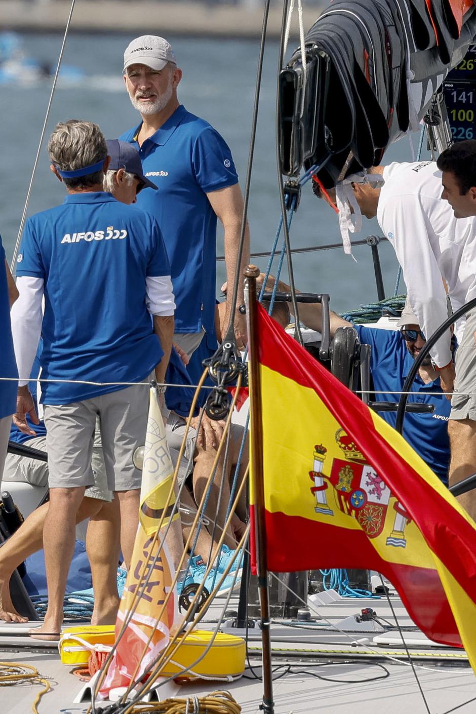 Don Felipe, tras embarcar este martes