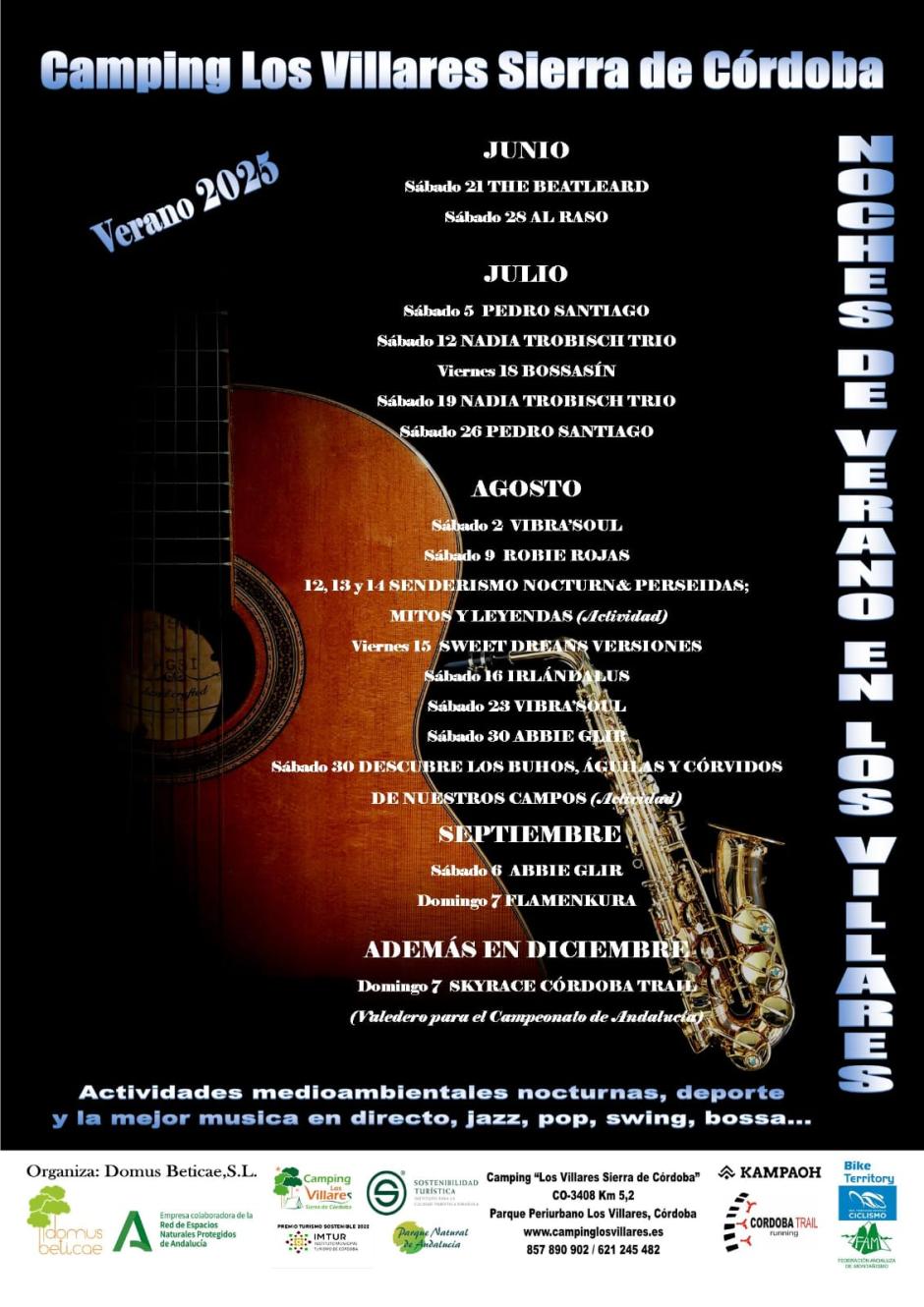 Cartel del programa Noches de Verano en Los Villares 2025