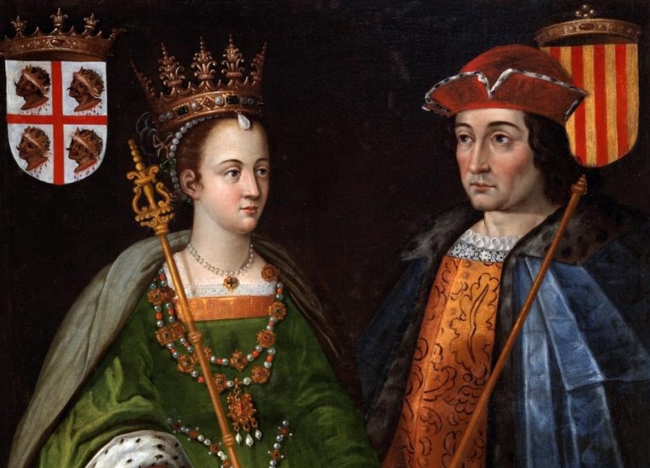 Detalle de un retrato de Ramón Berenguer IV y Petronila de Aragón