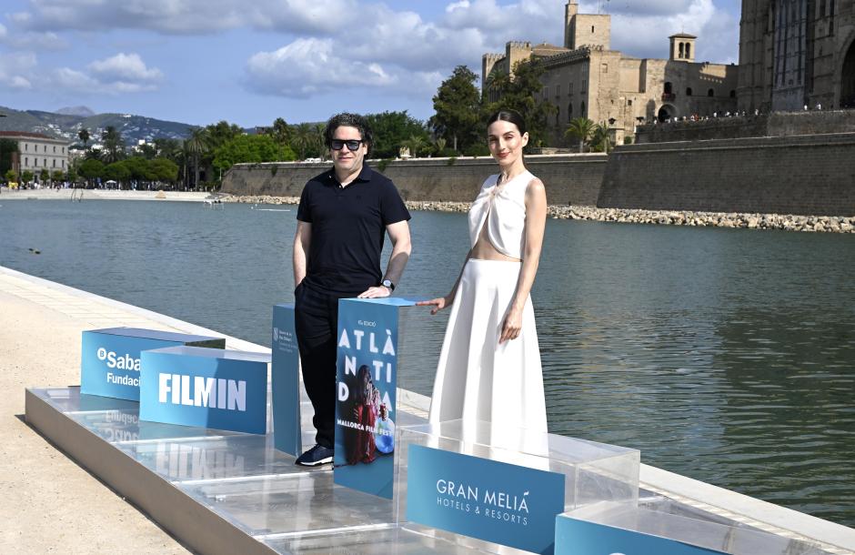 Actress Maria Valverde and Gustavo Dudamel at photocall for premiere film El canto de las manos during Atlantida Film Festival in Mallorca on Sudany, 3 Augost 2025.