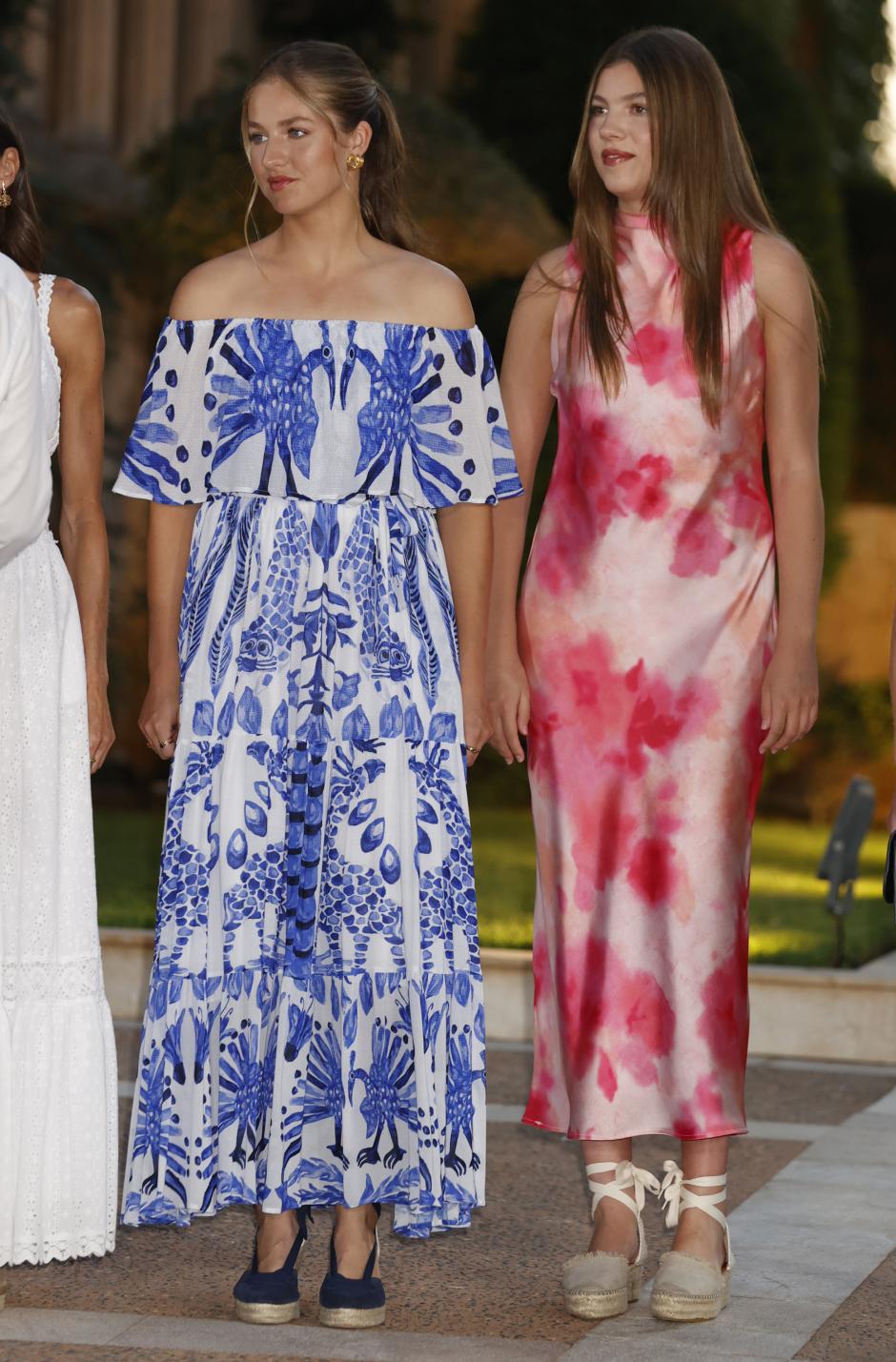 Princess Leonor de Borbon, Princess Sofia de Borbon during a reception at the MariventPalace in Palma de Mallorca on Minday4 August 2025