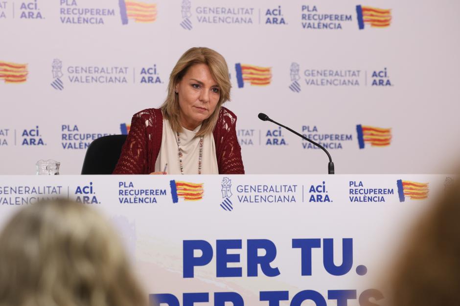 Imagen de Susana Camarero tomada este martes tras los plenos ordinario y extraordinario del Consell
