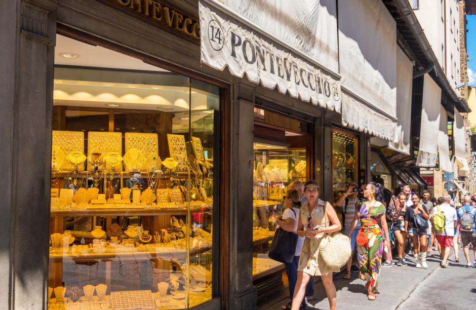 Joyerías de Florencia en la zona comercial del Ponte Vecchio