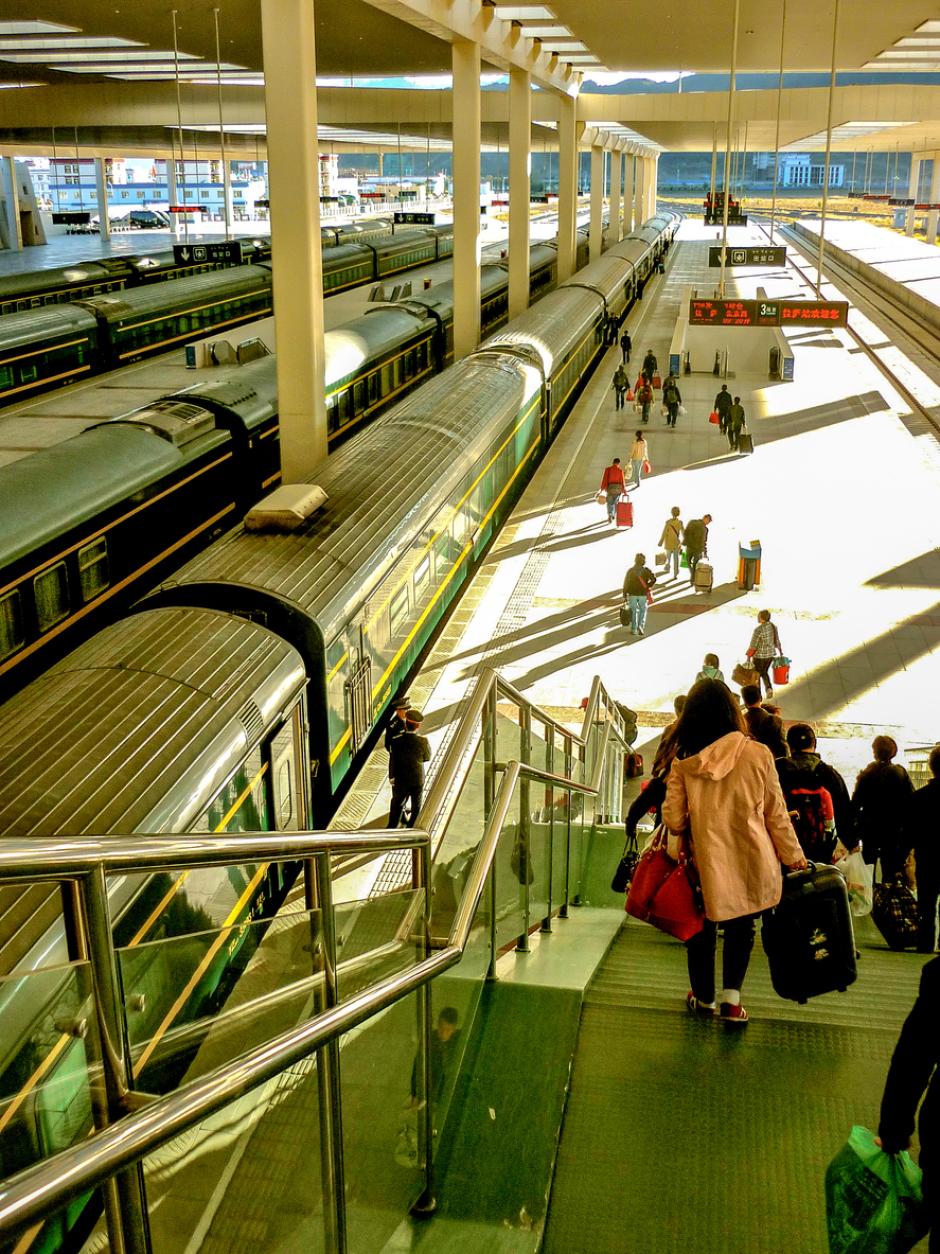 Estación de tren de Lhasa, punto de llegada del ferrocarril más alto del mundo.