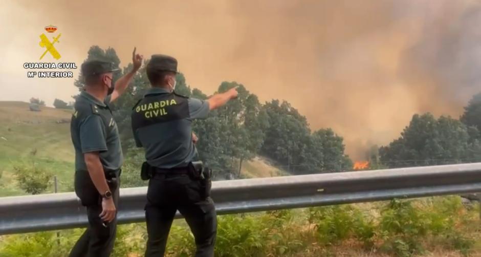 La Guardia Civil, en el incendio de Ávila