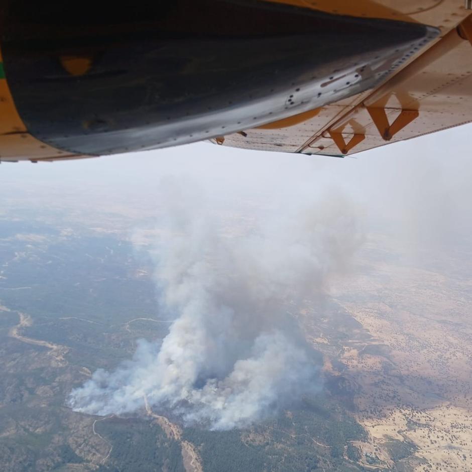 Incendio declarado en el paraje La Contienda de Aroche (Huelva)