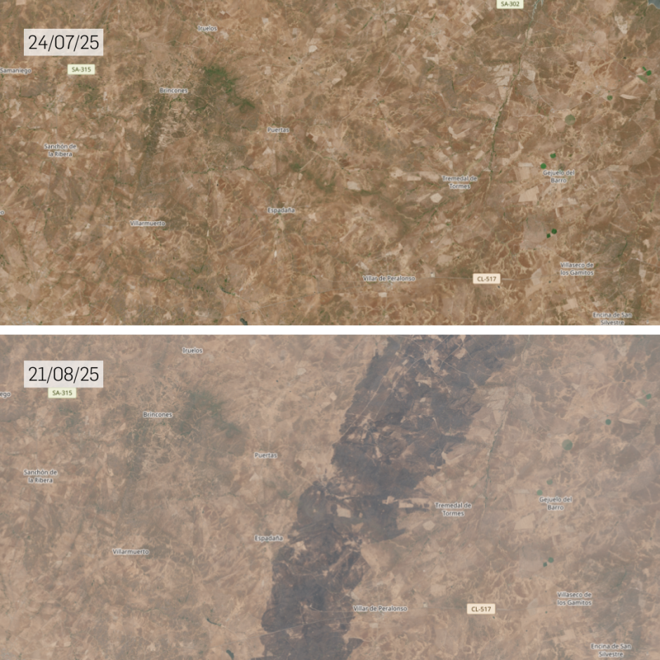 incendio villaseco antes y despues