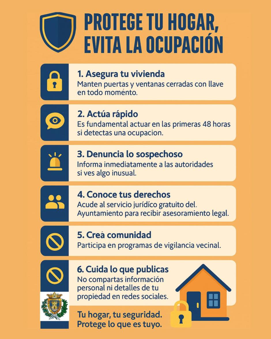 Imagen del cartel de la campaña de Castalla contra las okupaciones.