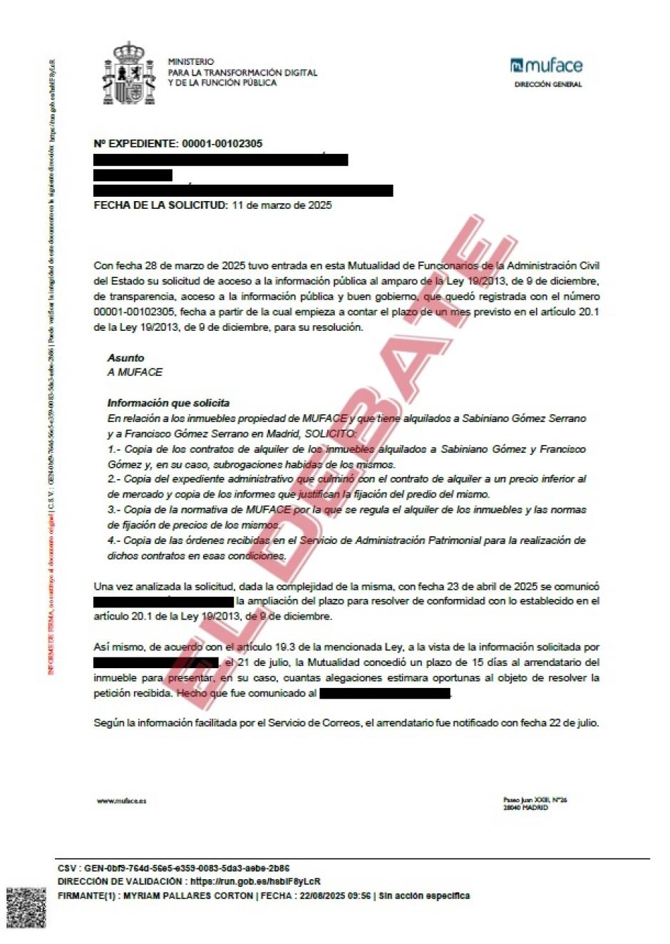 Resolución de Muface del 22 de agosto de 2025