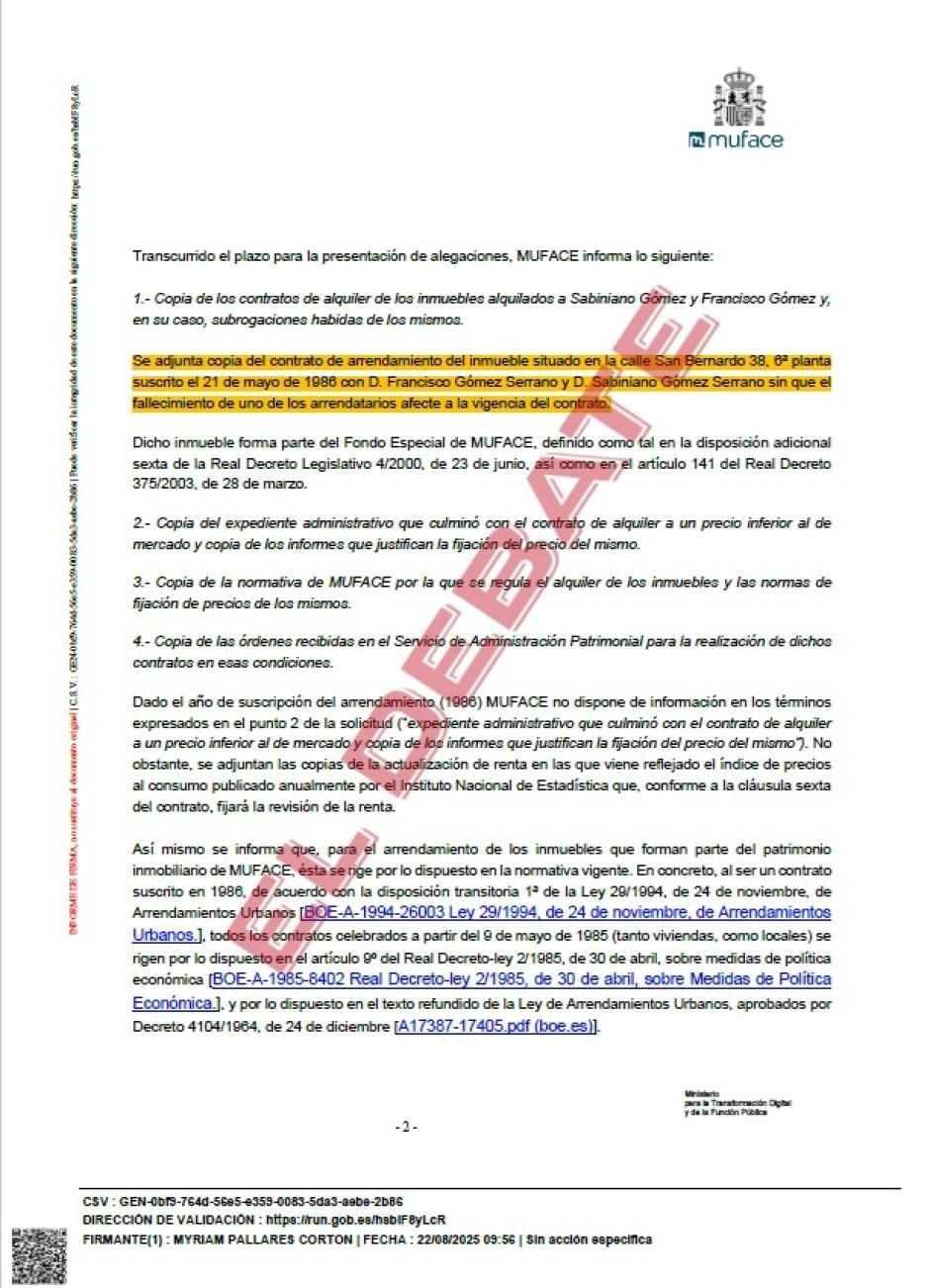 Resolución de Muface del 22 de agosto de 2025