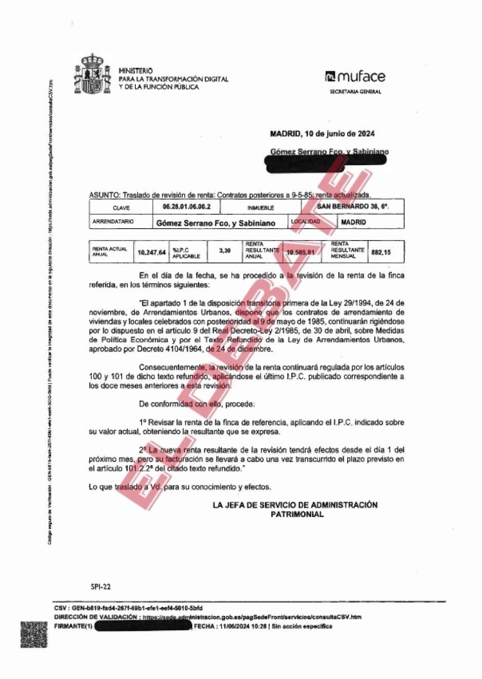 Actualización de la renta del inmueble en 2024