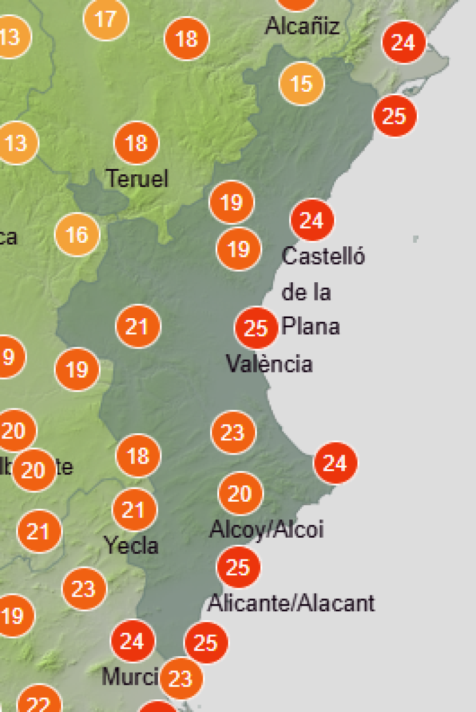 Previsión de Aemet para este miércoles