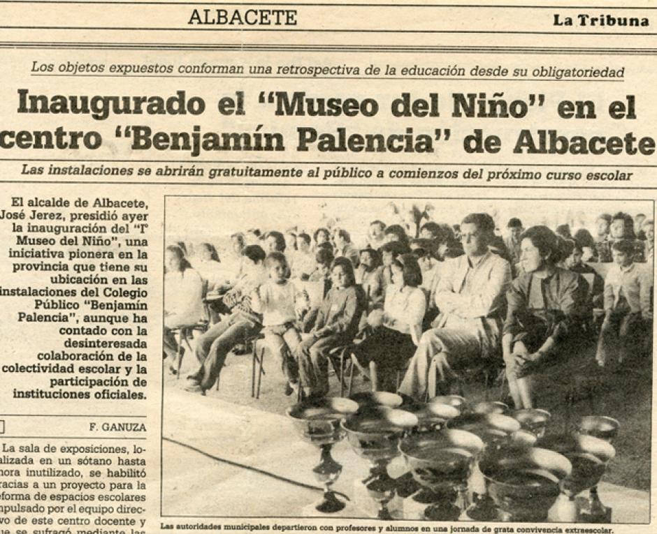 Artículo de la época sobre la inauguración del Museo del Niño