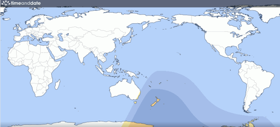 Lugares en los que se verá el próximo eclipse solar parcial