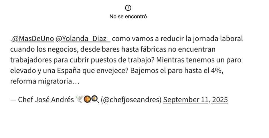 El tuit que ha borrado José Andrés