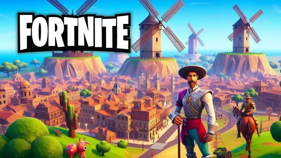 Recreación con la estética de Fortnite del Quijote