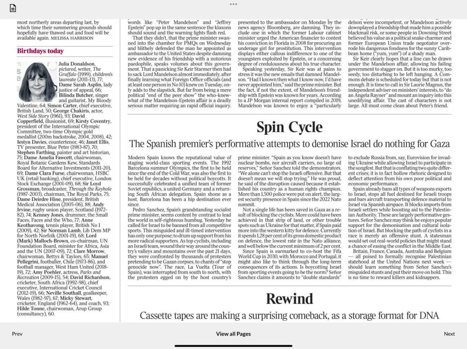 Editorial de 'The Times' contra Pedro Sánchez