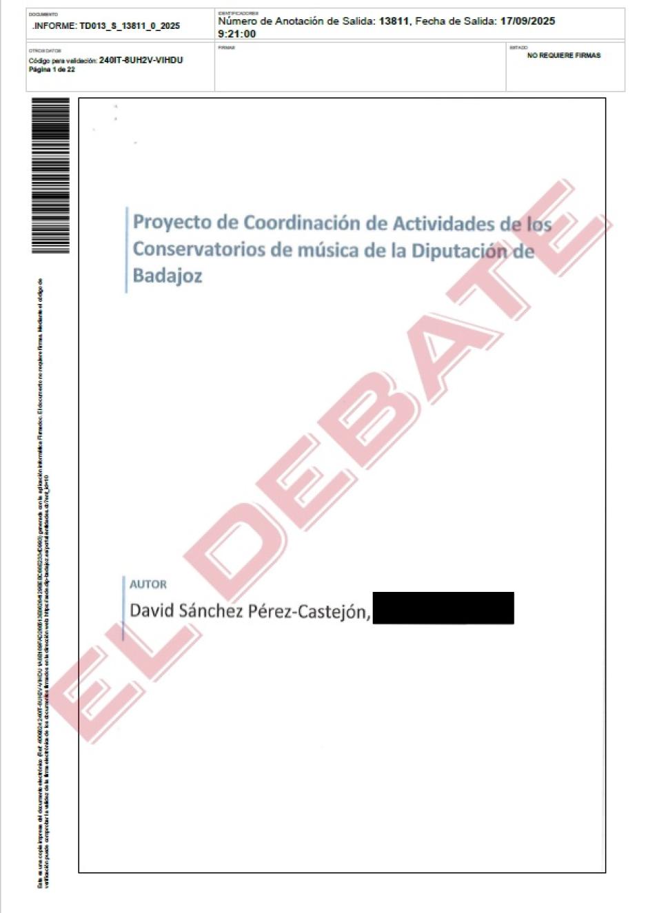 Proyecto presentado por David Sánchez a la Diputación de Badajoz 1