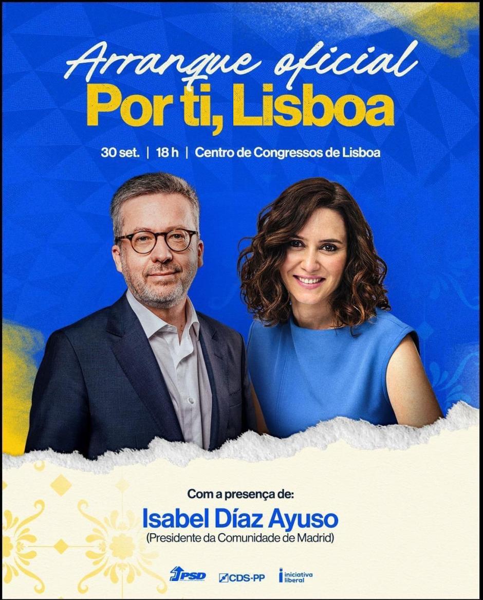 Ayuso participa en el inicio de campaña del alcalde de Lisboa