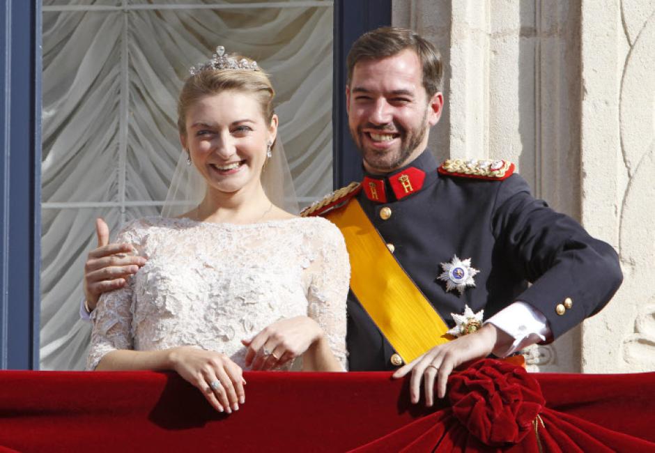 Guillermo de Luxemburgo y  Estefanía de Lannoy en  su boda en 2012