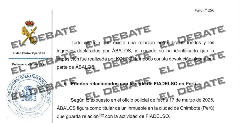 Informe de la UCO sobre el inmueble de Ábalos que desveló El Debate
