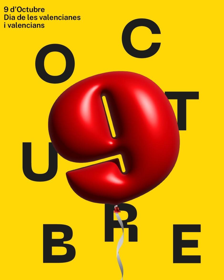 Cartel del 9 de Octubre en Alfara del Patriarca.