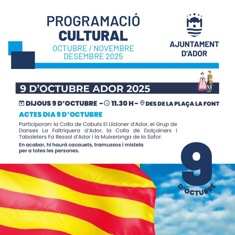 Cartel de Ador con motivo del 9 de Octubre.