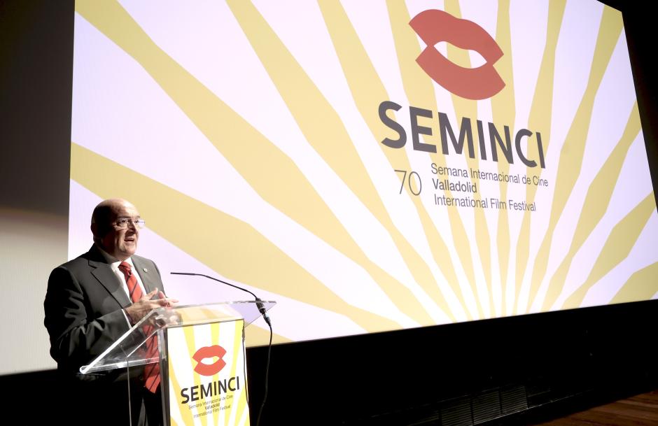 Acto de presentación oficial de la 70ª edición de la Semana Internacional de Cine de Valladolid (Seminci), con el alcalde, Jesús Julio Carnero