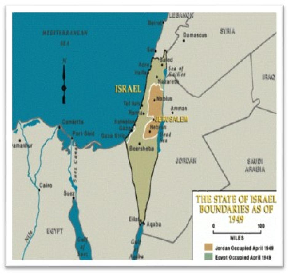 Mapa 1 Lineas cese fuego 1949