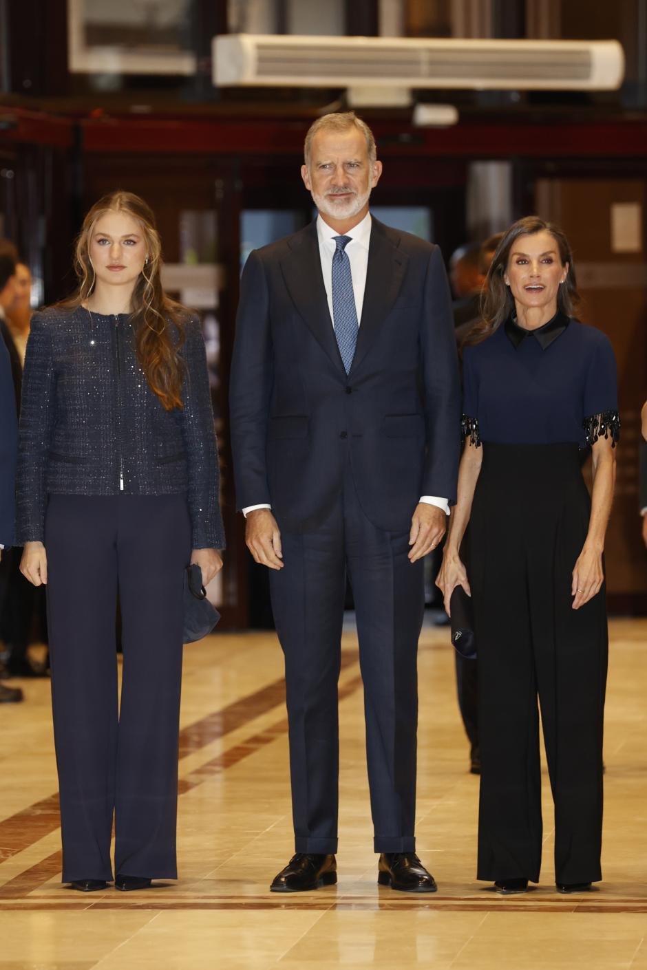 Spanish King Felipe VI and Queen Letizia with Princess Leonor de Borbon during the celebration of the 33th edition of the concert of the Princess of Asturias Awards 2025 in Oviedo, on Thursday 23 October 2025.