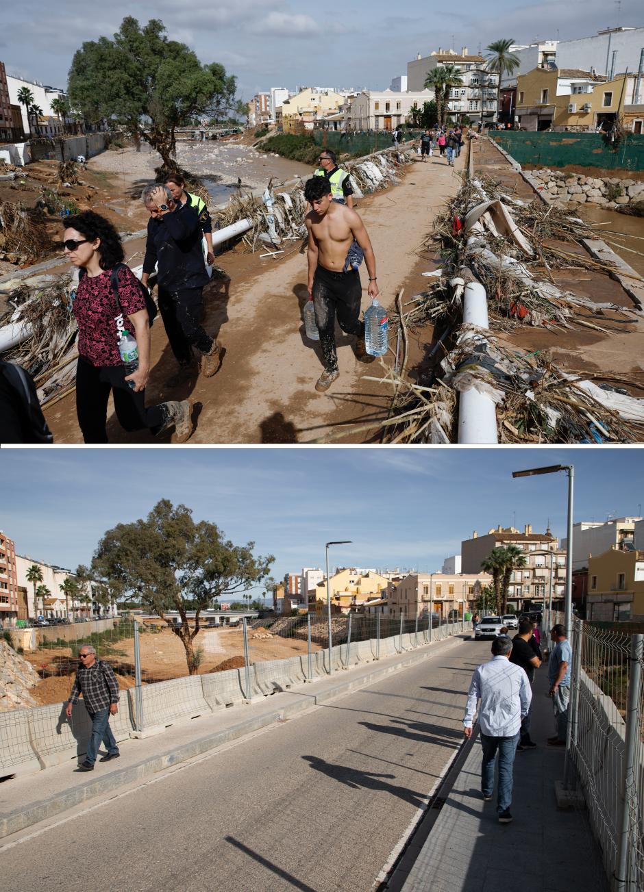 Uno de los pocos pasos sobre la Rambla del Poyo que quedaron en pie