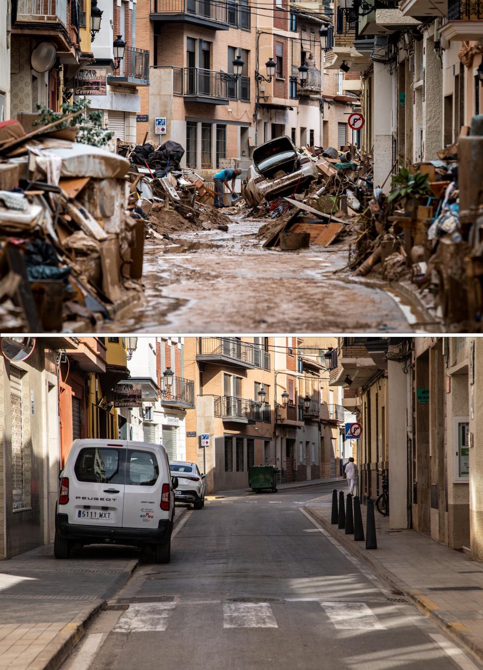 La calle Convent (Paiporta) muestra total normalidad un año después