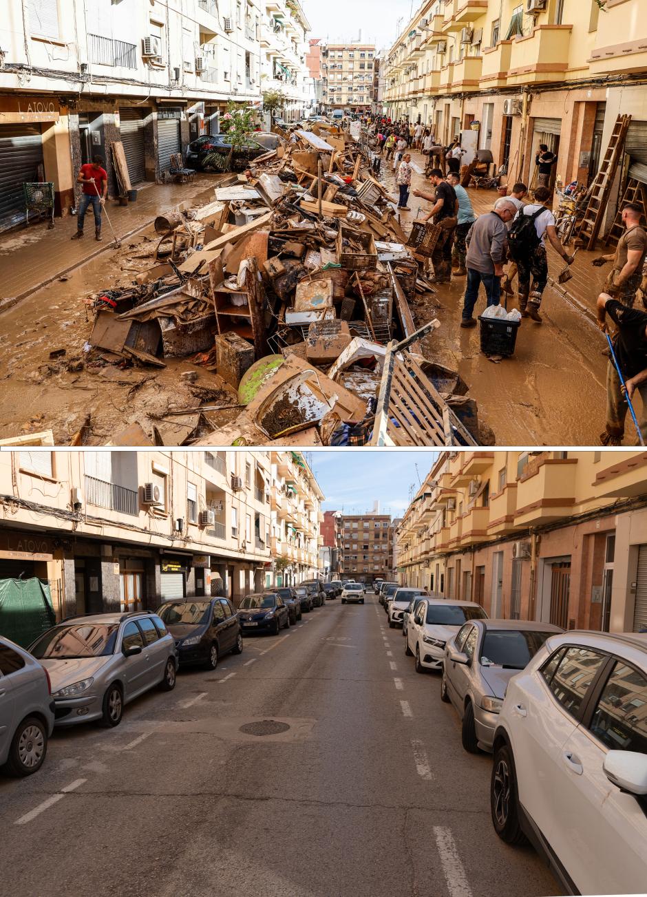 Los vecinos y comercios de los bajos en la calle San Ramón (Paiporta) lo perdieron todo