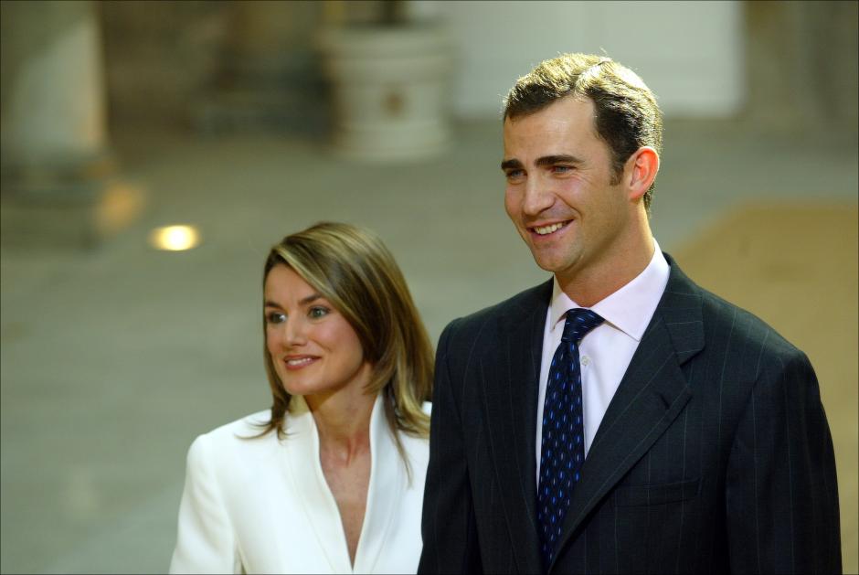 Los Reyes Felipe y Letizia el día de su pedida de mano en El Pardo