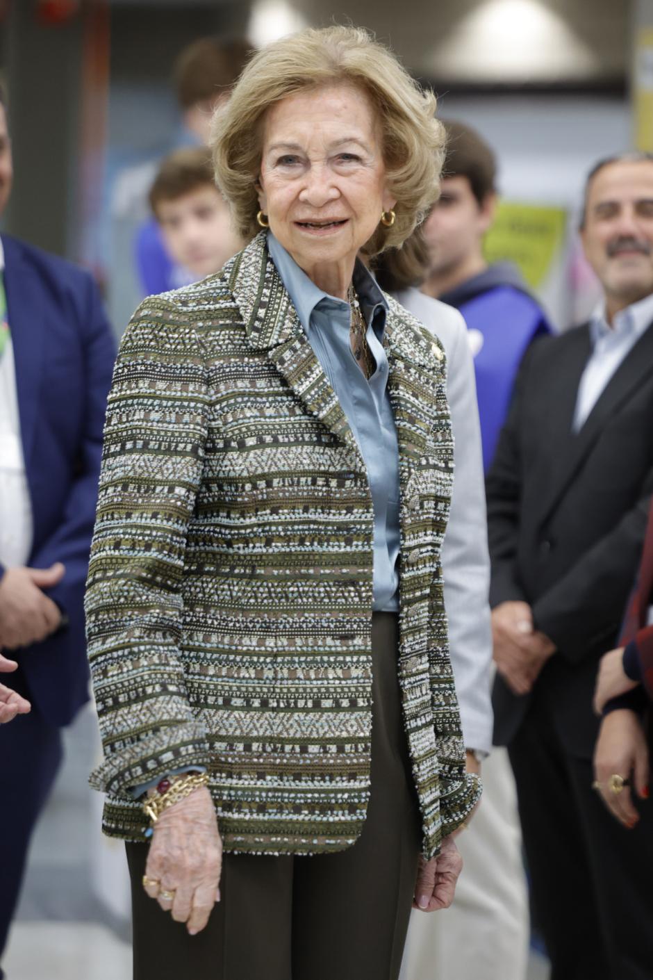 La Reina Sofía, durante la visita al supermercado