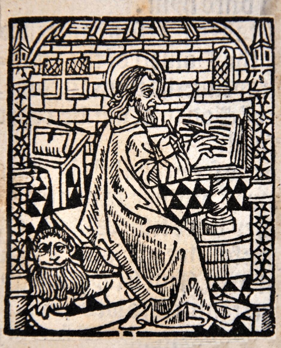 Un clérigo escribano de la Edad Media