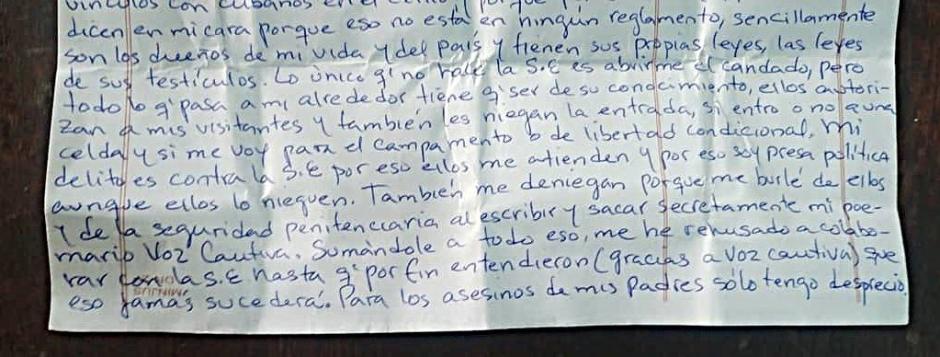 Carta de María Cristina Garrido para Zoé Valdés 3