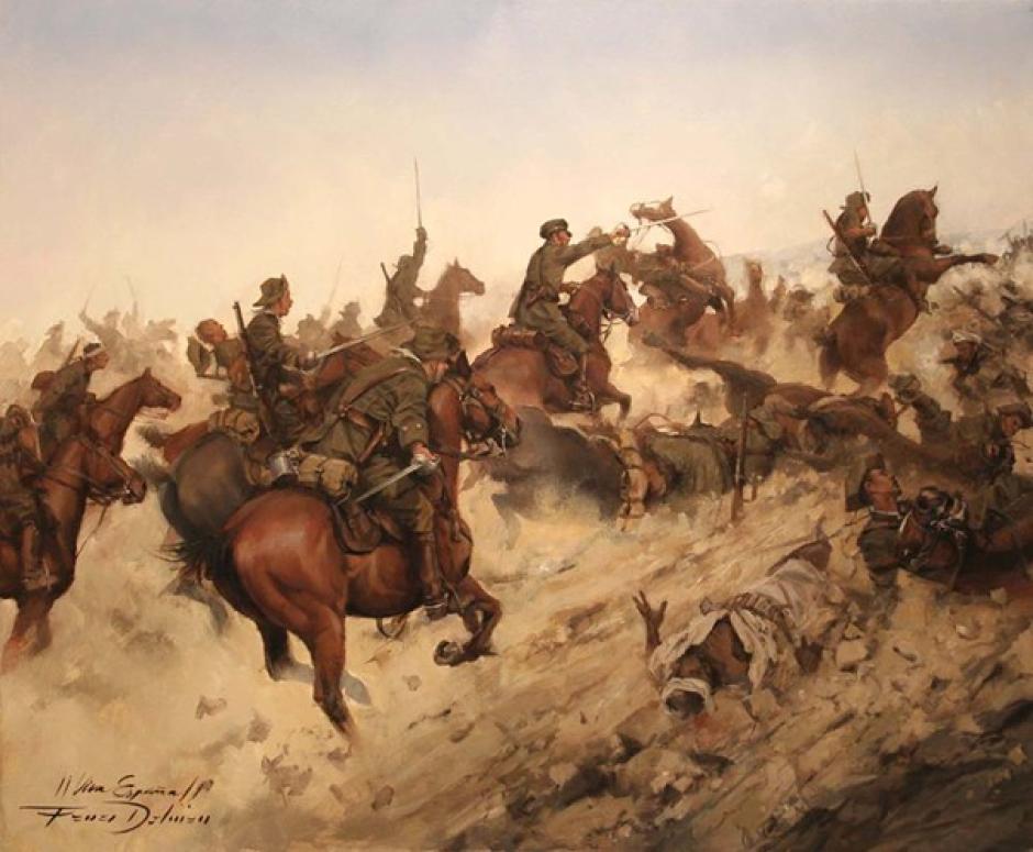 Lienzo de la Guerra del Rif, de Augusto Ferrer-Dalmau