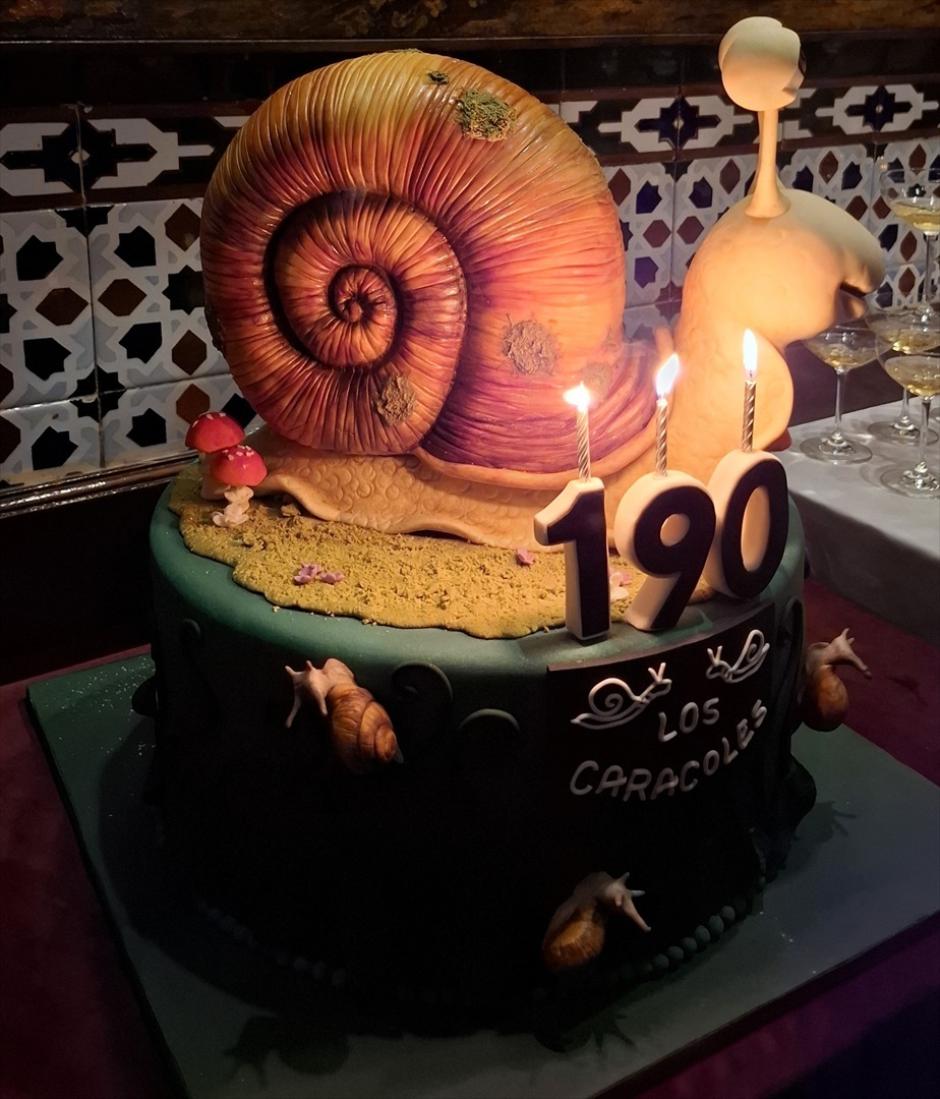 El pastel con que el restaurante Los Caracoles ha celebrado su 190º aniversario