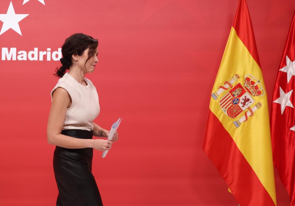 Isabel Díaz Ayuso en la declaración institucional tras la sentencia del fiscal general