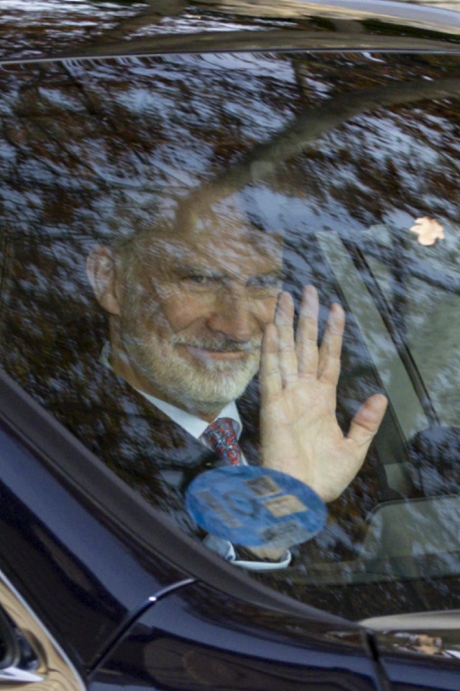 El Rey, a la salida del almuerzo celebrado en el Palacio de El Pardo