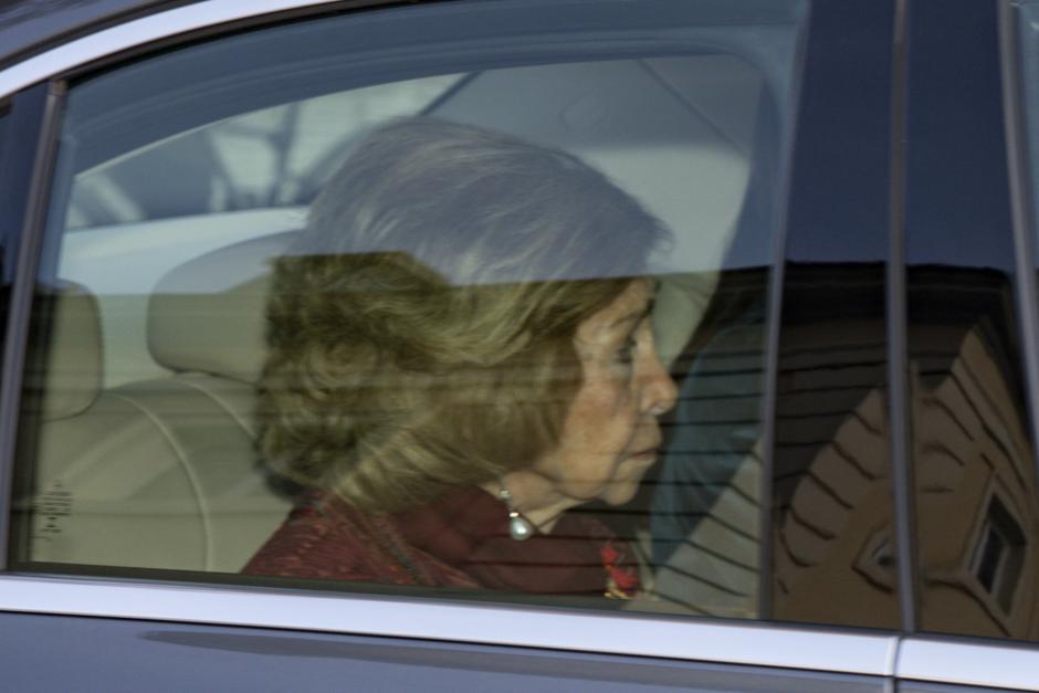 Doña Sofía, a la salida del almuerzo familiar