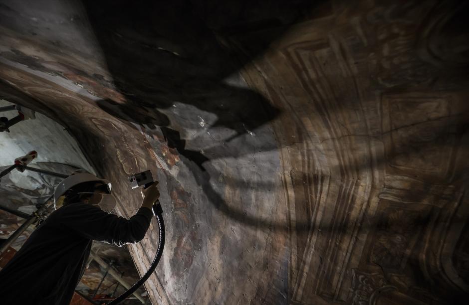 Imagen de archivo de las obras de restauración de la Iglesia de los Santos Juanes