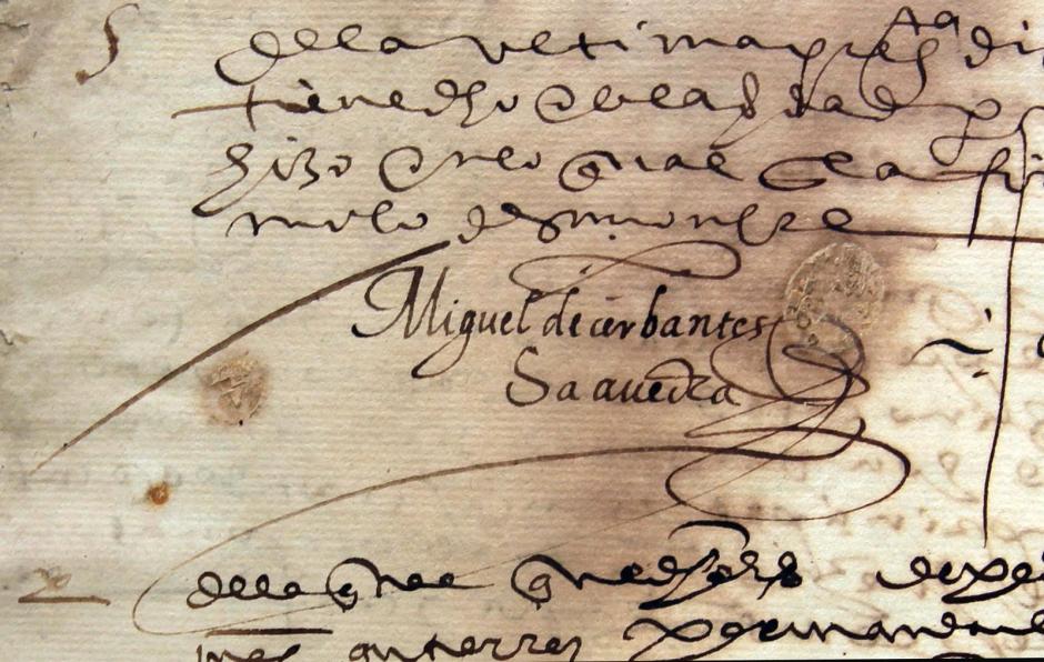 Documento donde Cervantes se declara natural de Córdoba