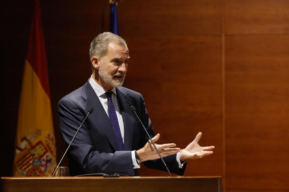 Don Felipe, durante su intervención en la Universidad Rey Juan Carlos